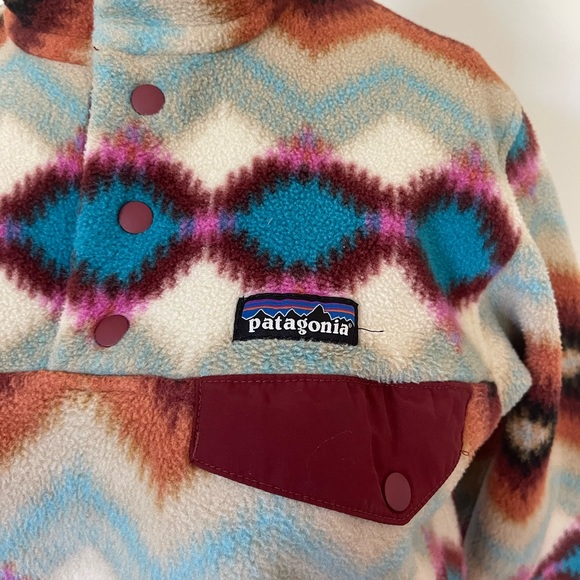 Patagonia Synchilla Snap T Fleece Pullover Timber Twist Multicolor Aztec Print - Picture 4 of 5